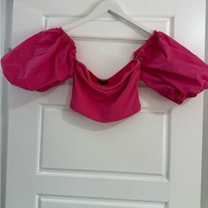 Dynamite Pink Off-Shoulder Top